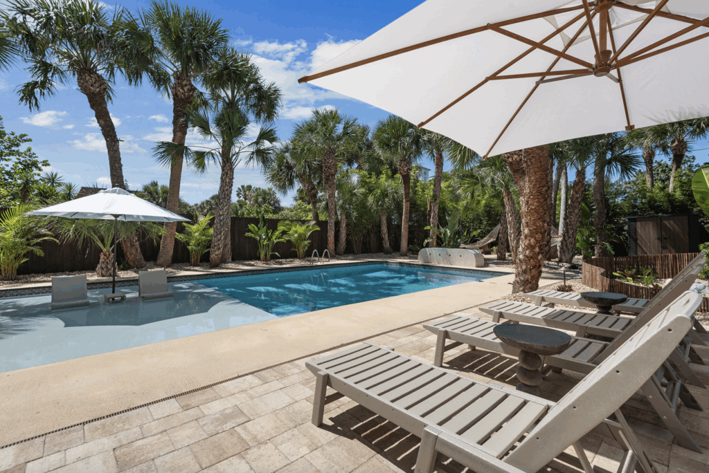 Backyard pool at a Footprint by Lalonde property in Cocoa Beach, Florida.
